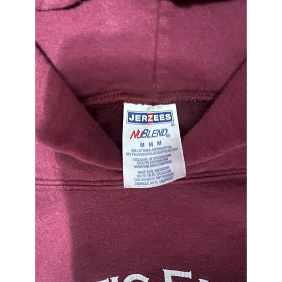 Jerzees Mystic Falls Timberwolves Salvatore 17 Hoodie Maroon Medium Vampire Diar - Picture 3 of 9